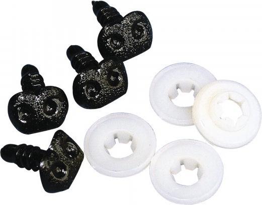 Produktbild Rayher Plastik-Tiernasen 12mm schwarz 4 Stk.