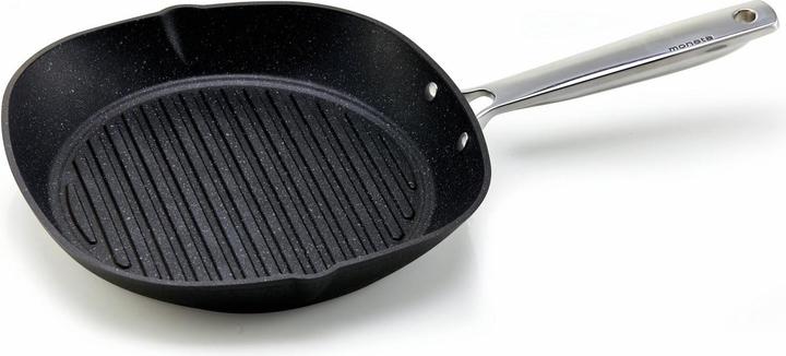 Image du produit Moneta Armonia Grill, Induction Grill Pan Non-Stick and Anti-Scratch Coating, Griddle Suitable for All Stov (28 cm, Poêle à grillades)