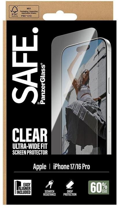 Produktbild PanzerGlass SAFE by Apple iPhone 17 - Ultra-Wide-Fit (1 Stück, Apple iPhone 17, Apple iPhone 16 Pro)