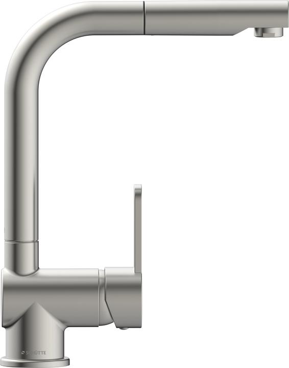 Actual product image Schütte Kitchen tap LONDON sink mixer stainless steel look Pull-out swivelling 79705