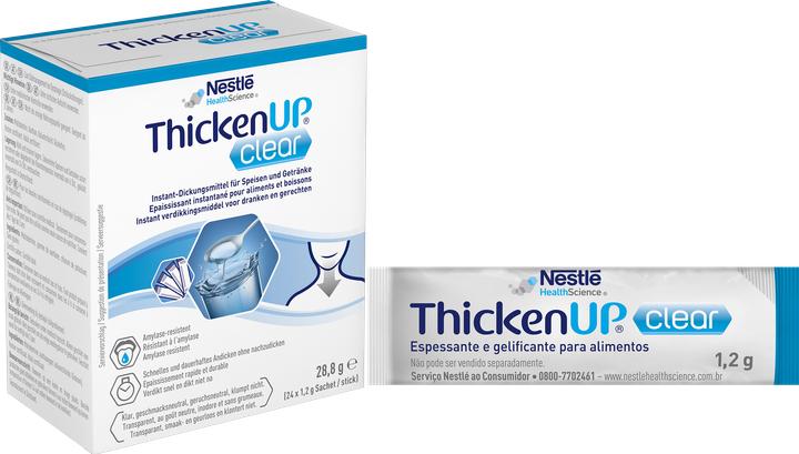 Valeurs nutritives et ingrédients ThickenUp Bâtons épaississants Resource Clear (24 pièce(s), Poudre, 28.80 g)