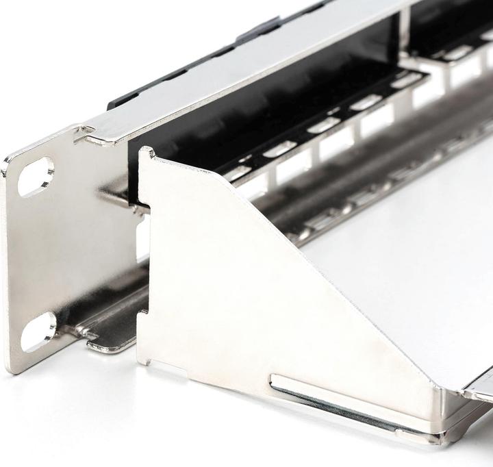Actual product image Digitus Modular galvanised patch panel, shielded, 24-port, blank, 1U, rack mount, black RAL 9005