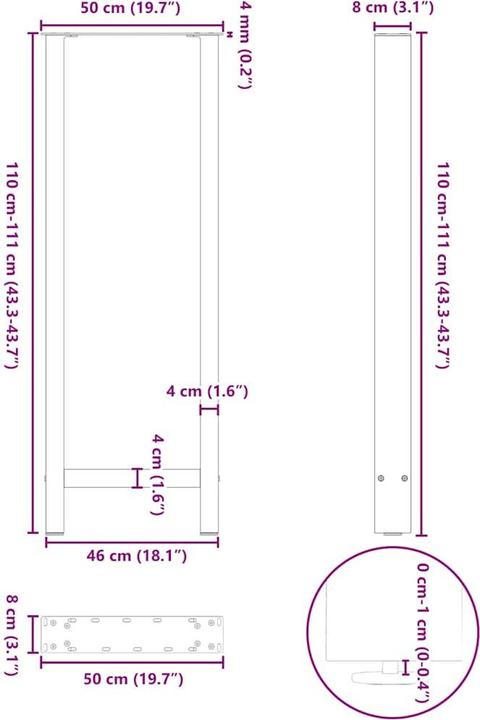 Image du produit vidaXL Bartischbein