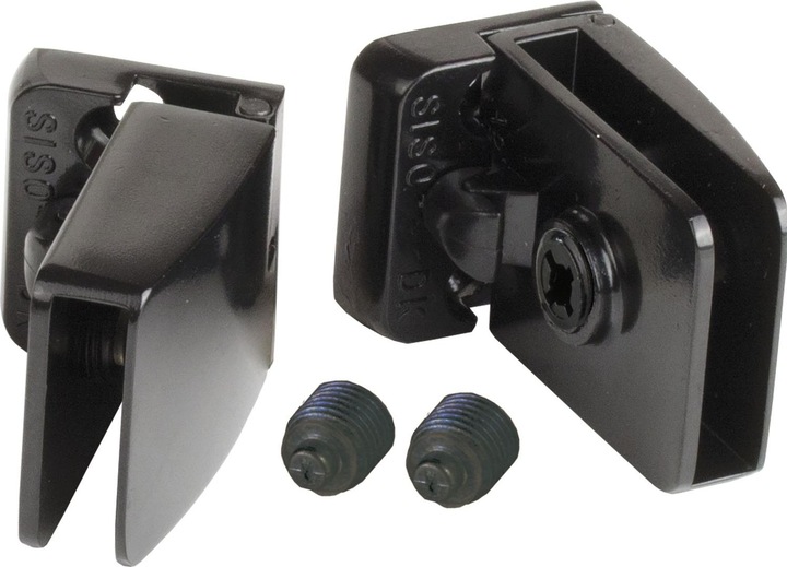 Produktbild Siso Glastürscharnier Square Set, Glas 4-6 mm 43x30 mm, Zink schwarz (1 Stk.)