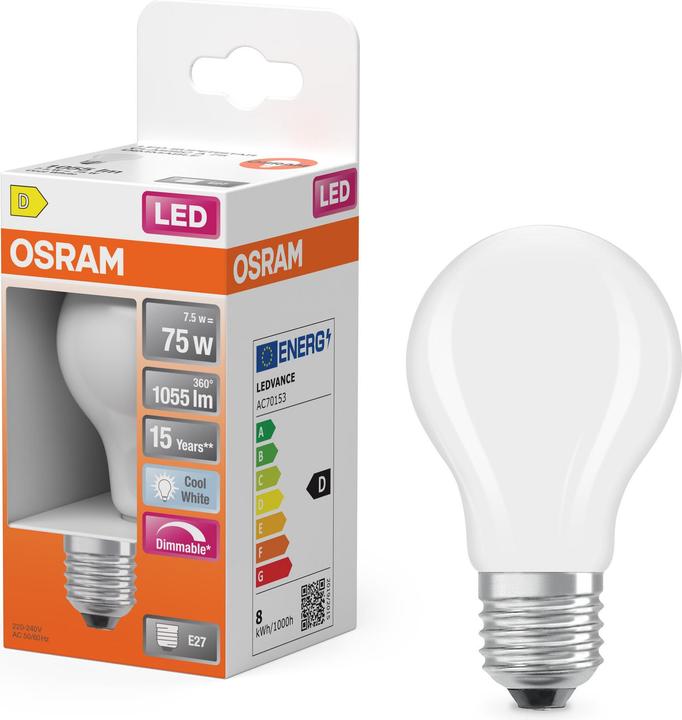 Produktbild Osram Led Retrofit Classic A (E27, 75 W, 1055 lm, 1 x, D)
