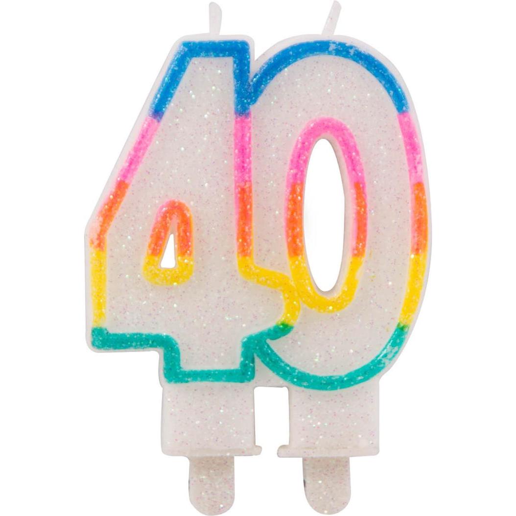 Thumbnail - Folat, Kerzen, 40. Geburtstag Glitzerkerze (1 Stk.)