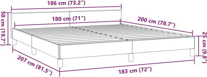 Produktbild vidaXL Bettgestell mit Kopfteil (180 x 200 cm)