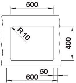 Image du produit Blanco ROTAN 500-U (Evier sous plan, 53 cm, 46 cm)