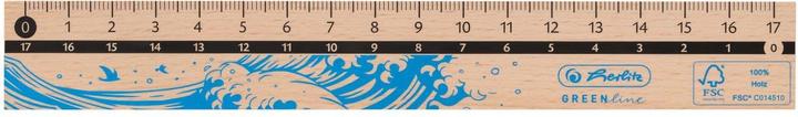 Actual product image Herlitz Ruler GREENline 17 cm (17 cm, Wood)