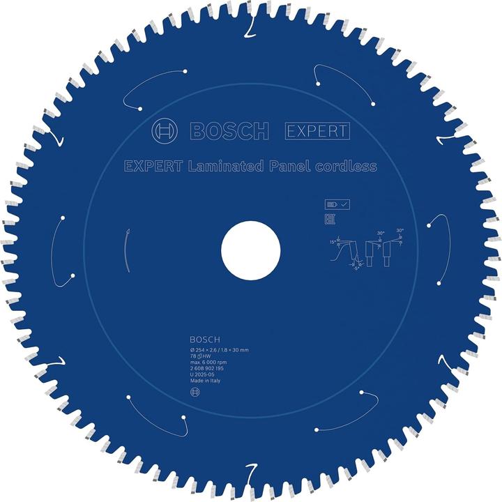 Produktbild Bosch Professional Zubehör EXPERT Laminated Panel Kreissägeblatt, 254x30 mm, T78