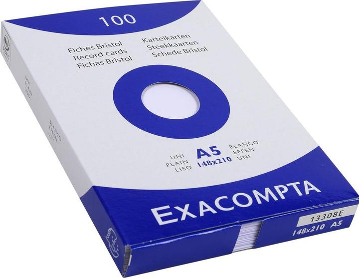 Produktbild Exacompta Karteikarten, ab 5 Stück (A5, 100x, 205 g/m²)