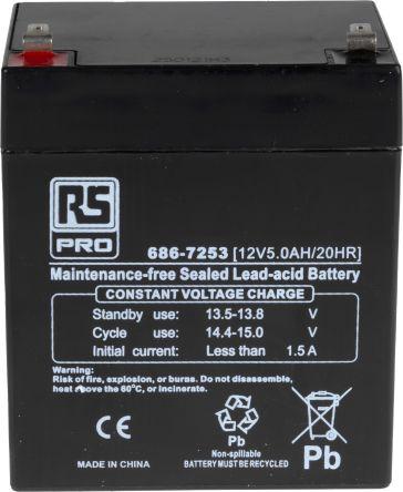 Actual product image RS PRO Lead battery AGM (12 V, 5000 mAh)