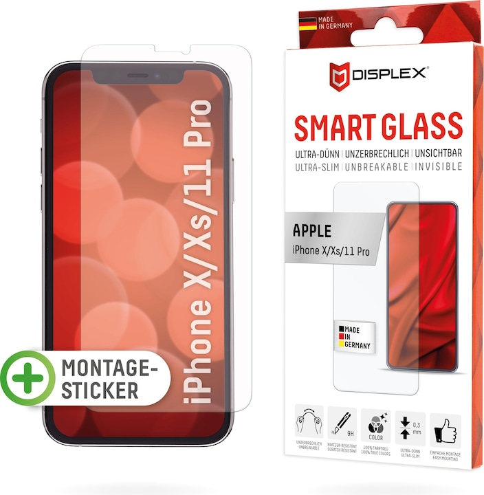 Produktbild Displex Smart Glass, Displayschutzfolie (1 Stück, Apple iPhone XS, Apple iPhone 11 Pro, Apple iPhone X)