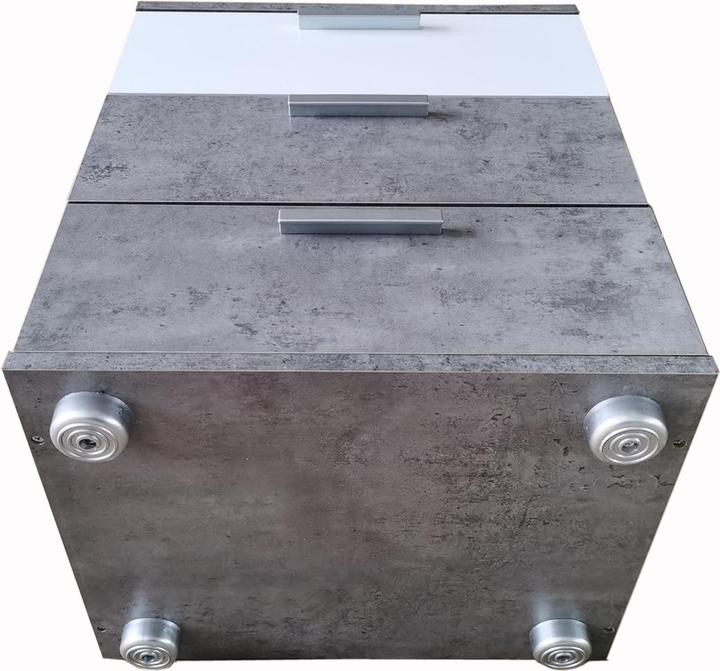 Produktbild HTI-Living Nachtkommode 3 Schubladen Nina Beton Weiss 2er-Set (45 x 38 x 53 cm)