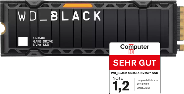 Produktbild WD Black SN850X mit Heatsink (2000 GB, M.2 2280)