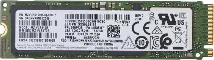 Produktbild Lenovo 512 Gb SSD M.2 2280 PCIe3x4 (512 GB, M.2 2280)