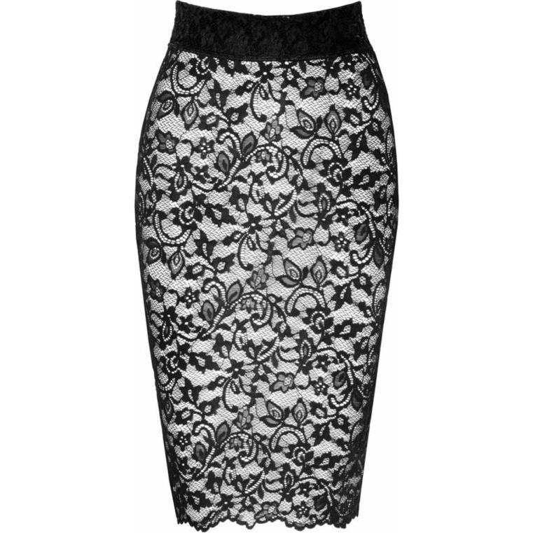 Noir Handmade, Damen, Röcke, halblanger Rock, Schwarz, (L)