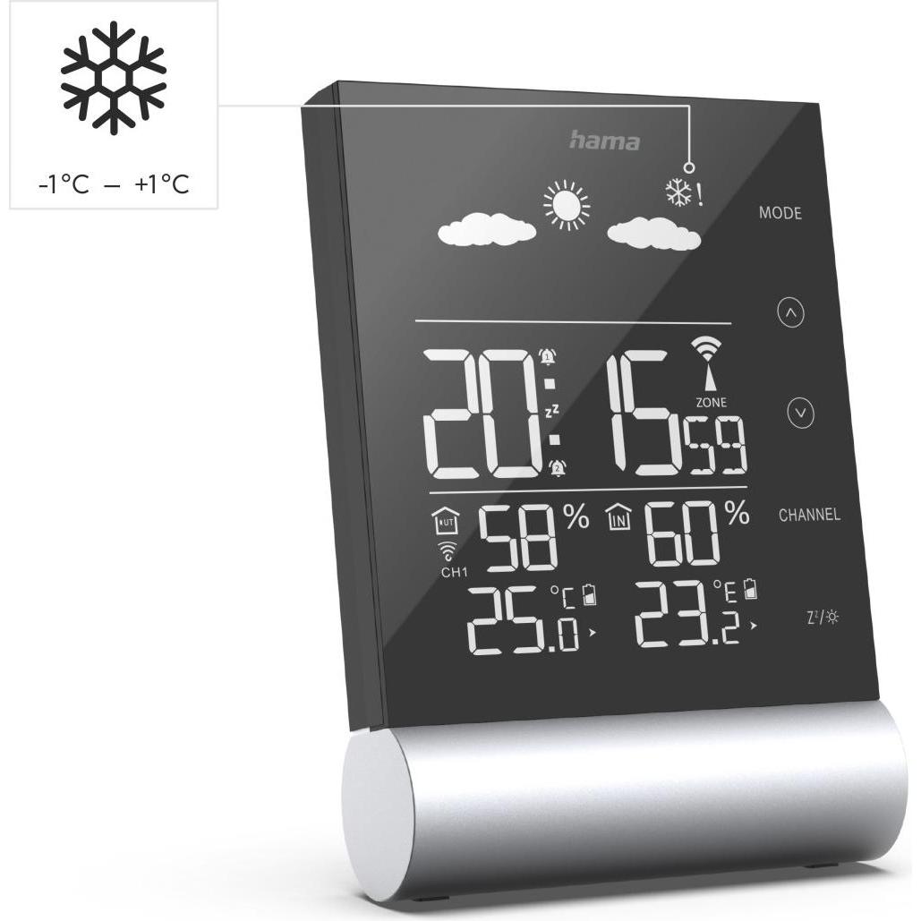 Thumbnail - Hama Black Line, Wetterstation, Schwarz