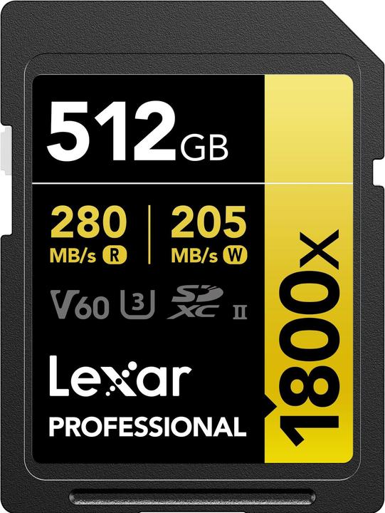 Image du produit Lexar Professional 1800x (512 Go, SDXC, U3, UHS-II)