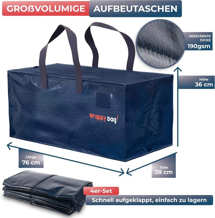 Produktbild Wrappybag 4er-Set Umzugstaschen