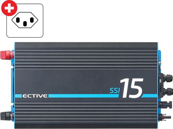 Immagine prodotto Ective SSI 15 Sinus-Wechselrichter 1500W 12V mit Netzvorrang, Ladegerät & MPPT Laderegler (CH-Stecker)
