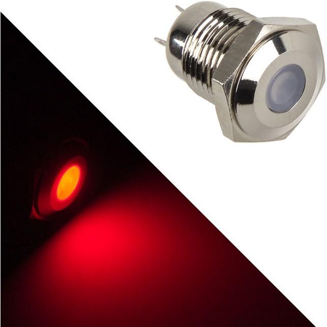 Lamptron Vandalismus-gesicherte LED - rot, silberne Fassung (Rot), Modding Beleuchtung