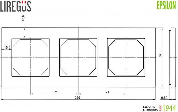 Actual product image Liregus 3-Way Frame Matt Glass