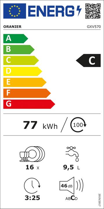 Energie-Label Oranier EB-Geschirrspüler