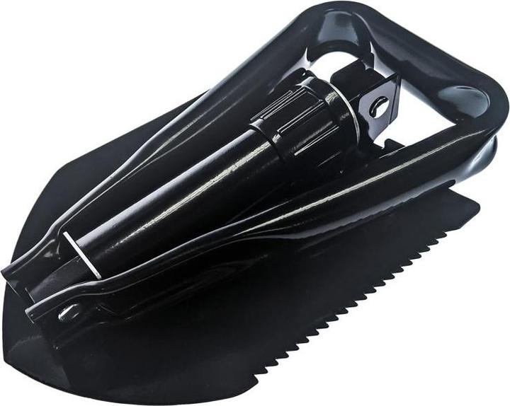 Actual product image S E Premium Quality Black Tri-Fold Serrated Shovel W/Carrying Case