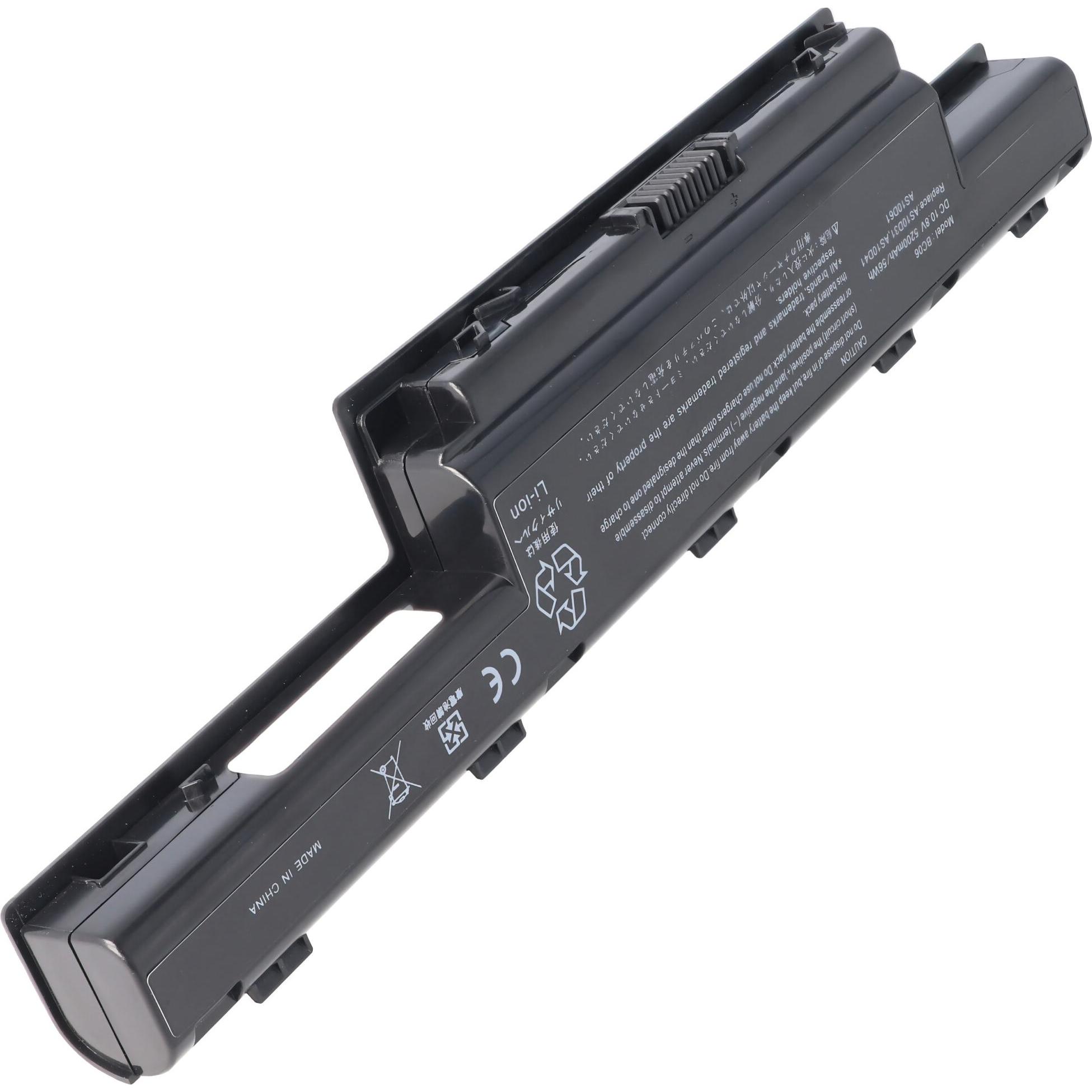 Acer Akku AS10D, AS10D31, AS10D3E, AS10D41 (6 Zellen, 5200 mAh), Notebook Akku, Schwarz