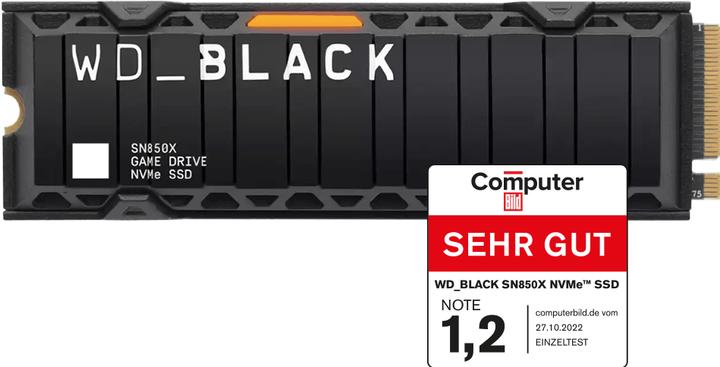 Produktbild WD Black SN850X mit Heatsink powered by SANDISK (2000 GB, M.2 2280)