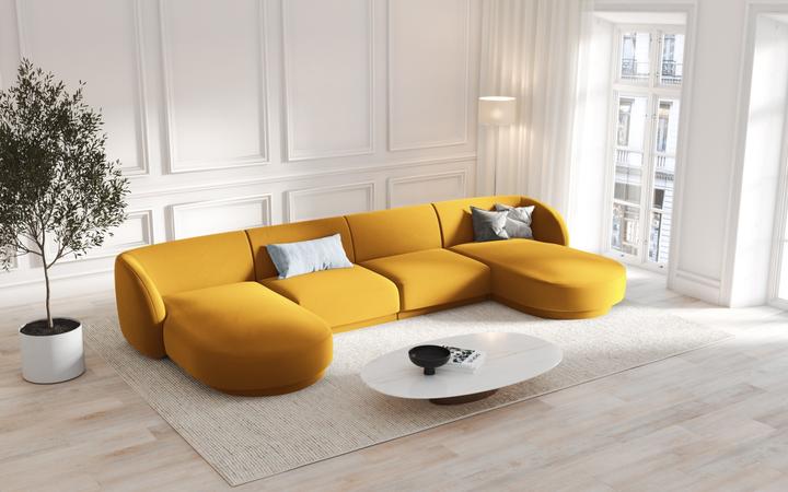 Actual product image Micadoni Velvet Panoramic Sofa, "Miley", 5 Seats, 330x156x70Made in Europe (Sofa landscape)
