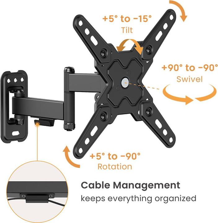 Productafbeelding Value Basic TV Muurbeugel, 3 (Muur, 43", 20 kg)