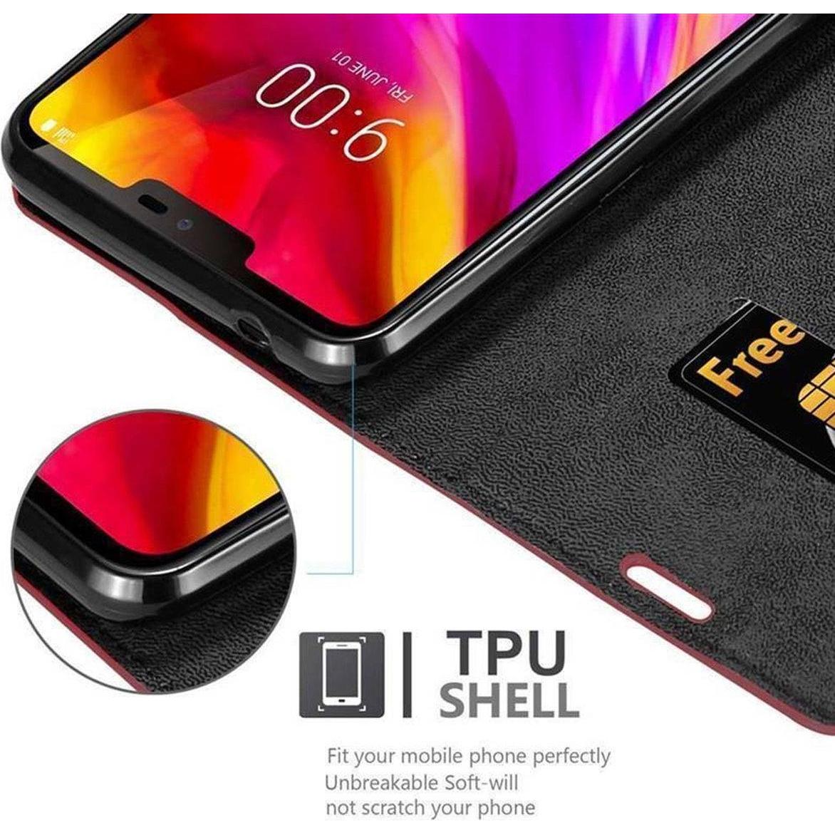 Thumbnail - Cadorabo Book Invisible Magnet Cover (LG G7 ThinQ), Smartphone Hülle, Rot