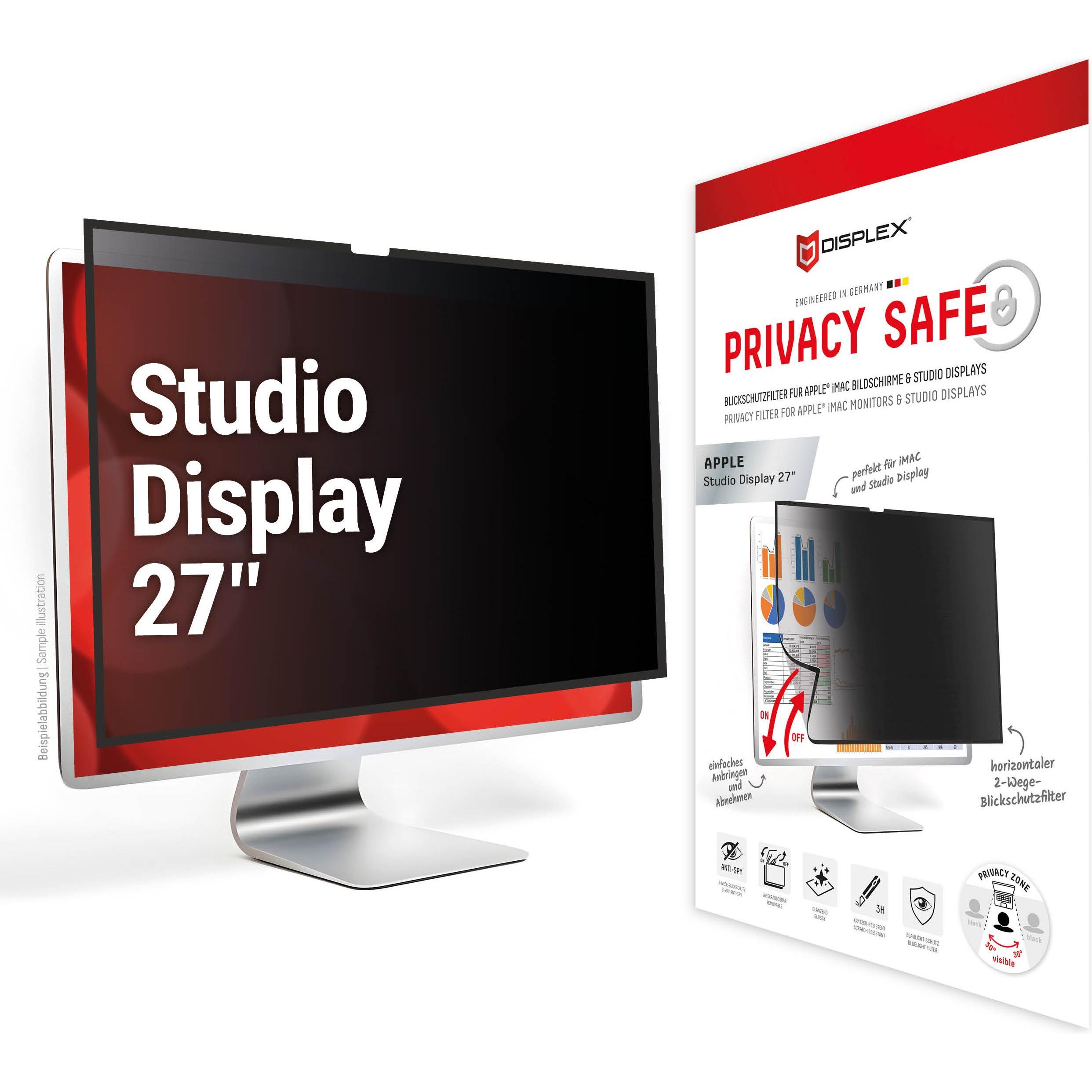 Displex Privacy Safe, Desktop Monitor Blickschutzfilter (27"), Monitor Schutzfolie