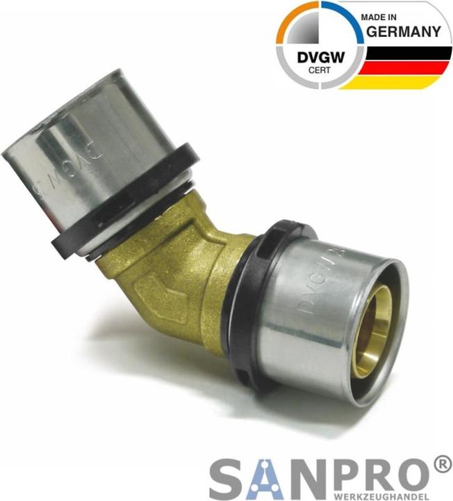 Actual product image Sanpro THPRESS Pressfitting 45° elbow - bend TH contour 26x3 - 26x3 (Press connection)