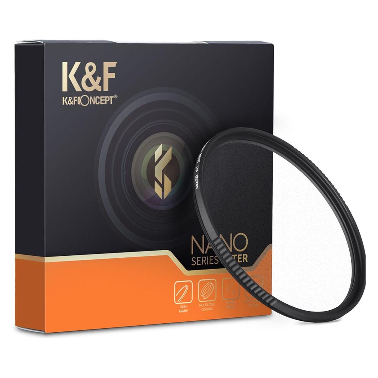 K&F Concept K&F Filter Hd Black Mist 1/4 K&F Diffusion Filter 67mm (67 mm, Black Mist Filter), Objektivfilter, Schwarz