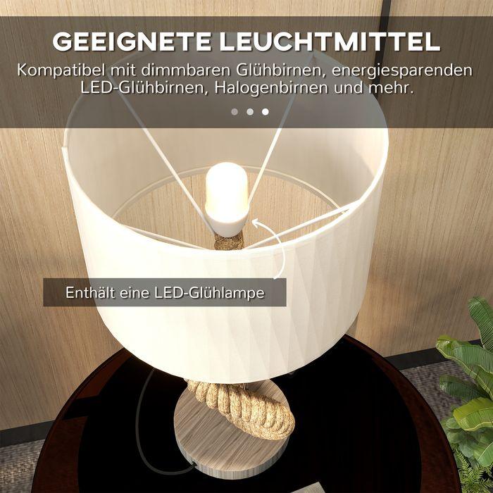 Produktbild Swisshandel24 Tischlampe LED Tischleuchte USB Aufladbar, Nachttischlampe, Lampensockel E27, cremeweiss (350 lm, E27)