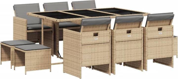 Produktbild vidaXL Gartenmöbel Essgruppe Gartengarnitur Sitzgruppe 17tlg. Grau Poly Rattan (330 cm)