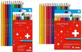 Actual product image Caran d'Ache Coloured pencils Swisscolor Aquarelle,18pcs cardboard box (Multicoloured, 18 x)