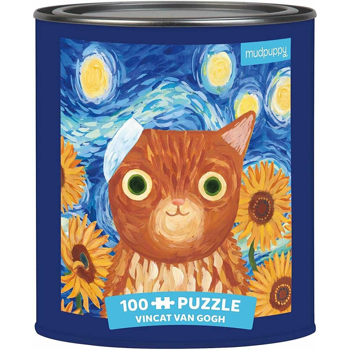 Abrams & Chronicle 62895 - Vincat van Gogh Artsy Cats - Puzzledose, 100 Teile (100 Teile)
