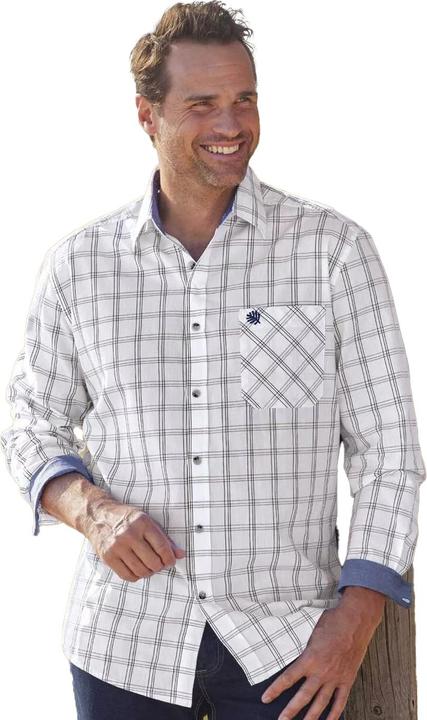 Actual product image Atlas For Men Chequered poplin shirt (L)