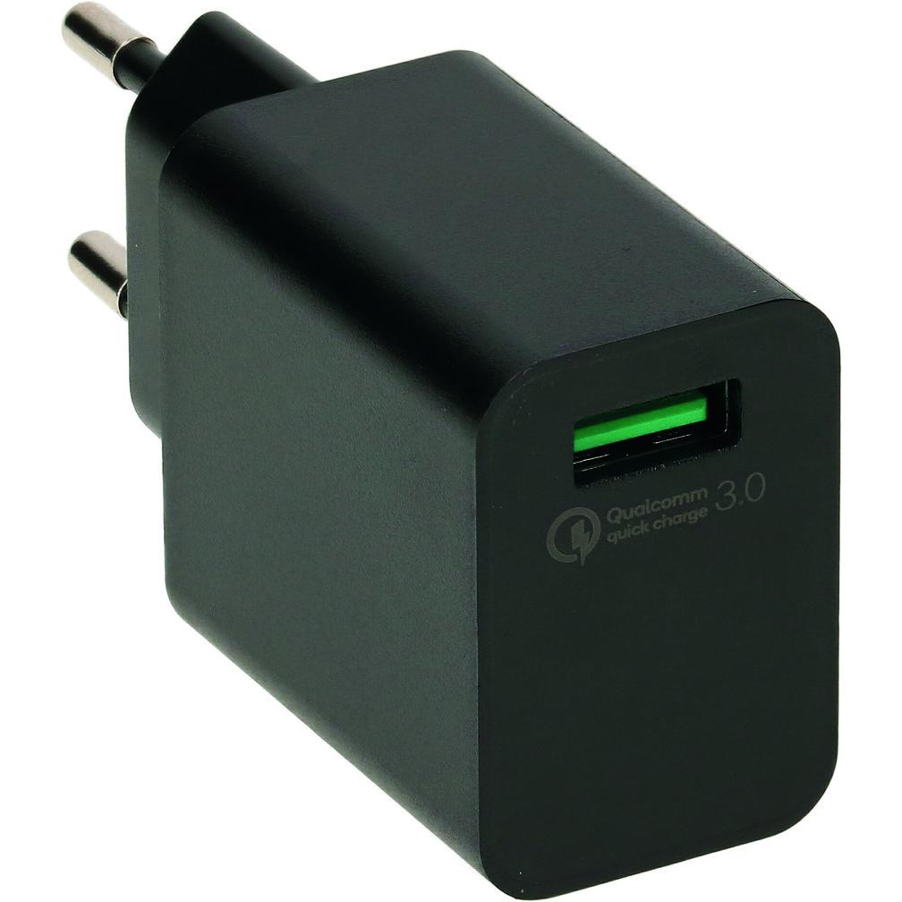 OPO Ladeadapter USB A, USB Ladegerät, Schwarz