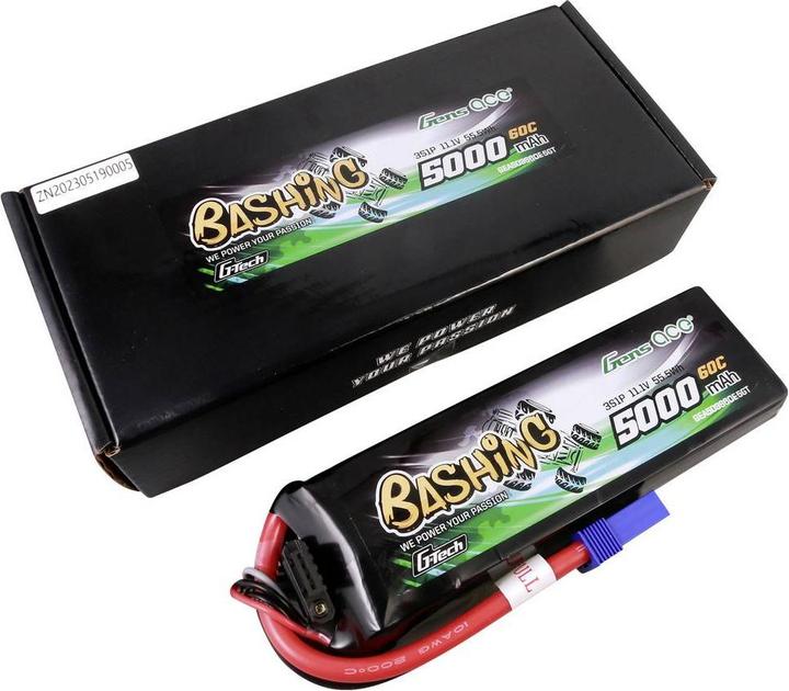 Immagine prodotto Gens Ace Batteria GensAce G-Tech LiPo 5000mAh 11.1V 60C 3S1P, spina EC2 (11.10 V, 5000 mAh)