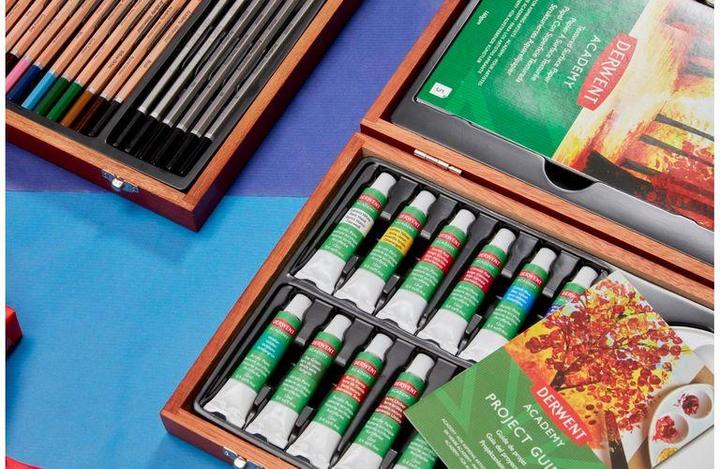 Immagine prodotto Derwent Pittura acrilica Scatola di legno acrilico multicolore (Multicolore, 12 ml)