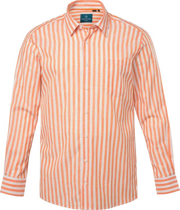 Immagine prodotto Boston Park Leinenoptik-Hemd, Langarm, Streifen, Kentkragen, Comfort Fit (4XL)