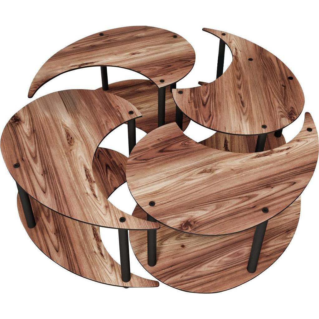 Hanah Home, Couchtisch + Beistelltisch, Yin Yang Coffee Table 4 Set (70 x 38 x 70 cm)