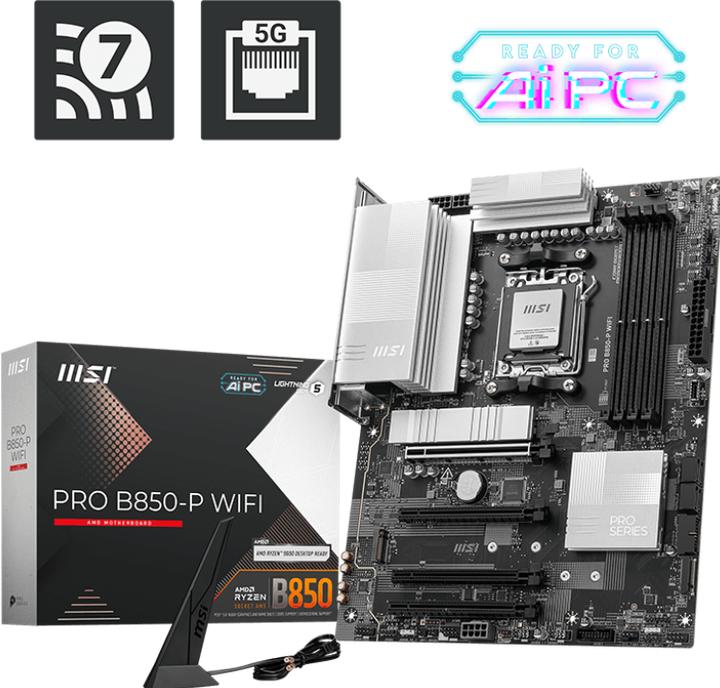 Actual product image MSI PRO B850-P WIFI (AM5, AMD B850, ATX)