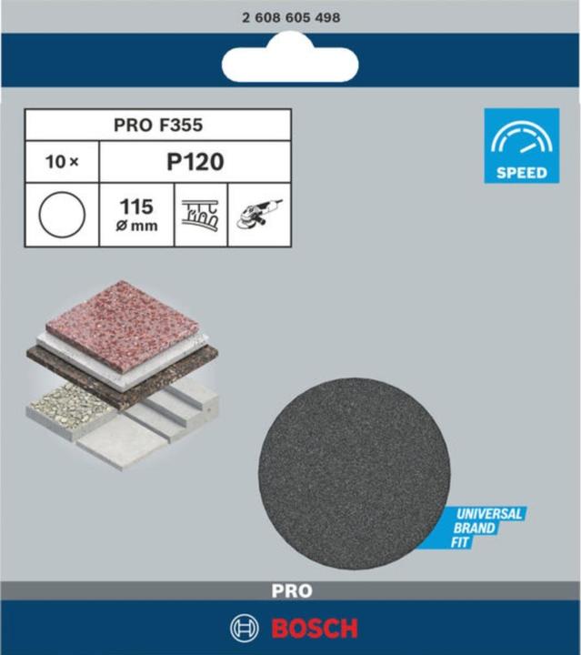 Actual product image Bosch Professional Zubehör PRO F355 sanding sheet, 115 mm, G120 (120)