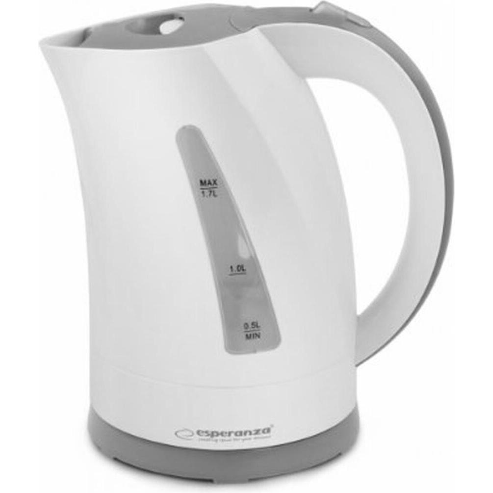 Thumbnail - Esperanza EKK022 electric kettle 1.7 L 2200 W Gray, White, Wasserkocher, Weiss, Grau